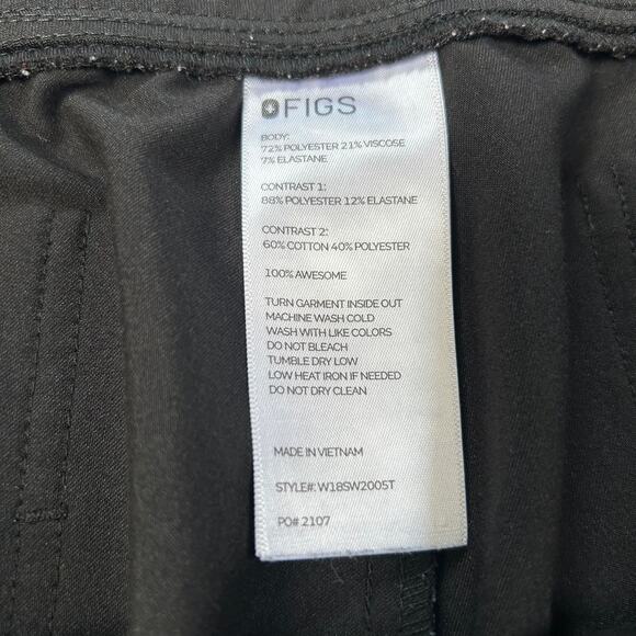 FIGS Black Jogger Scrub Pants XL Tall Women’s Technical Collection Drawstring - Picture 4 of 5